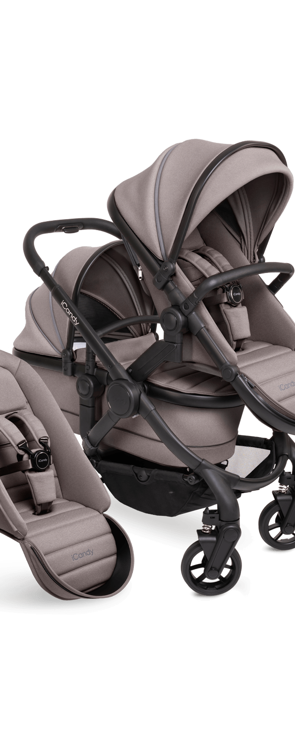 Peach 7 Porcini Pushchair and Carrycot - Double