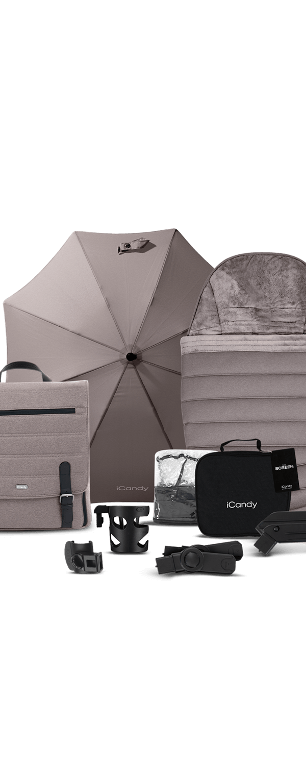 Peach 7 Porcini Pushchair and Carrycot - Complete Car Seat Bundle