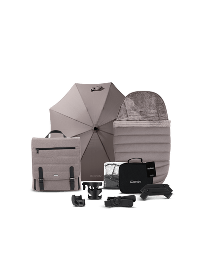 Peach 7 Porcini Pushchair and Carrycot - Complete Car Seat Bundle