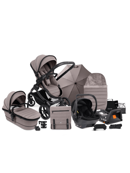 Peach 7 Porcini Pushchair and Carrycot - Complete Car Seat Bundle