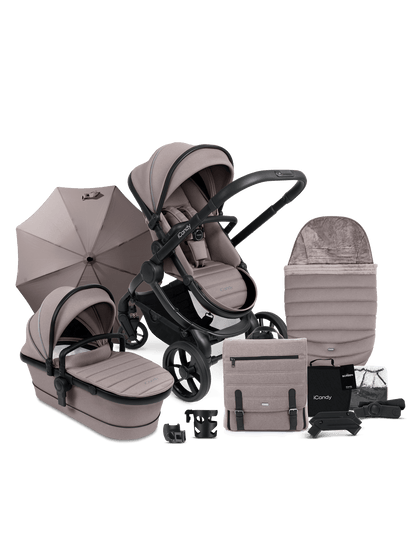 Peach 7 Porcini Pushchair and Carrycot - Complete Bundle