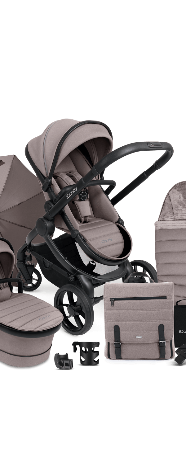 Peach 7 Porcini Pushchair and Carrycot - Complete Bundle