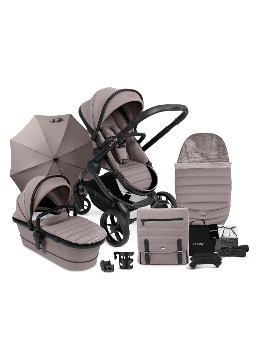 Peach 7 Porcini Pushchair and Carrycot - Complete Bundle
