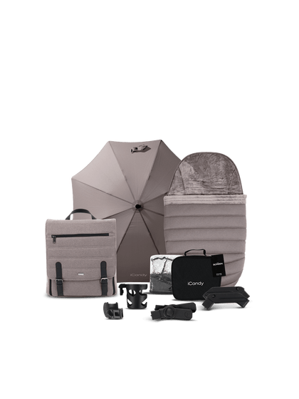 Peach 7 Porcini Pushchair and Carrycot - Complete Bundle