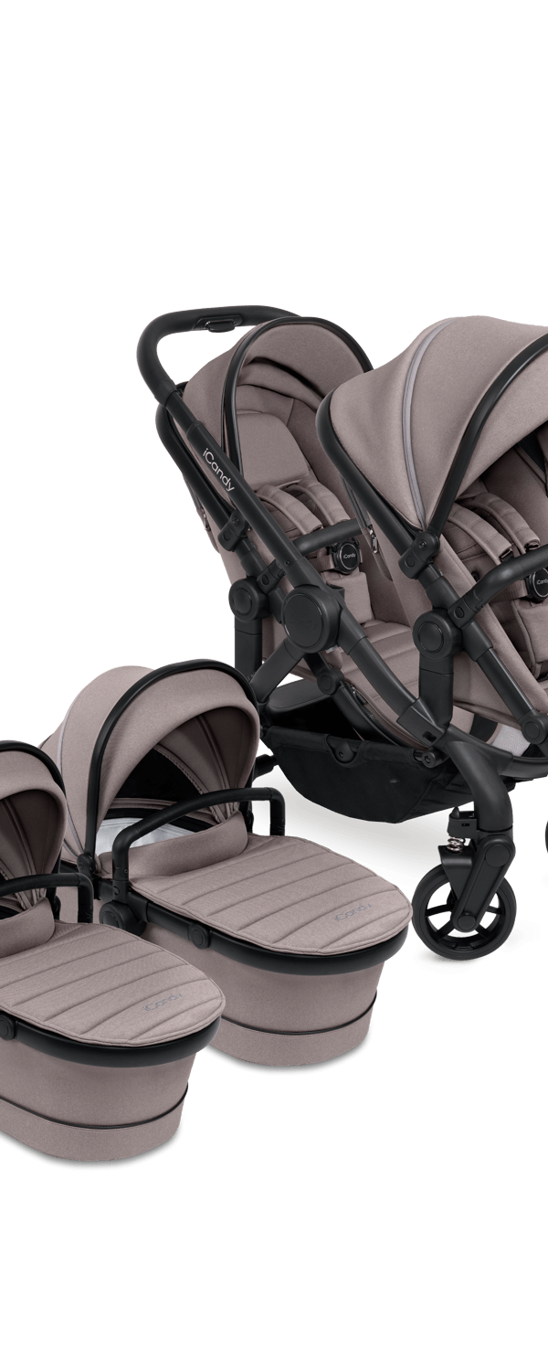 Peach 7 Porcini Pushchair and Carrycot - Twin