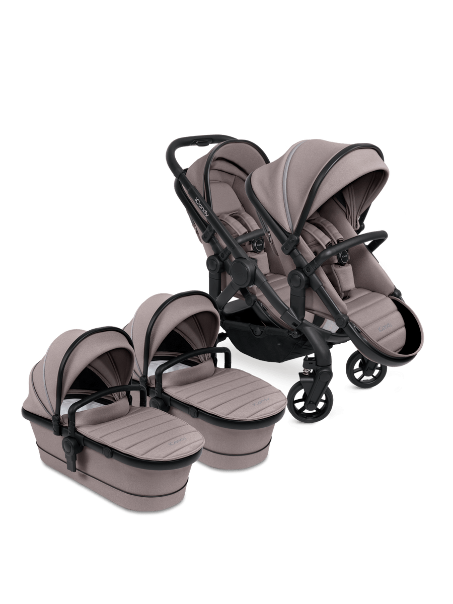 Peach 7 Porcini Pushchair and Carrycot - Twin