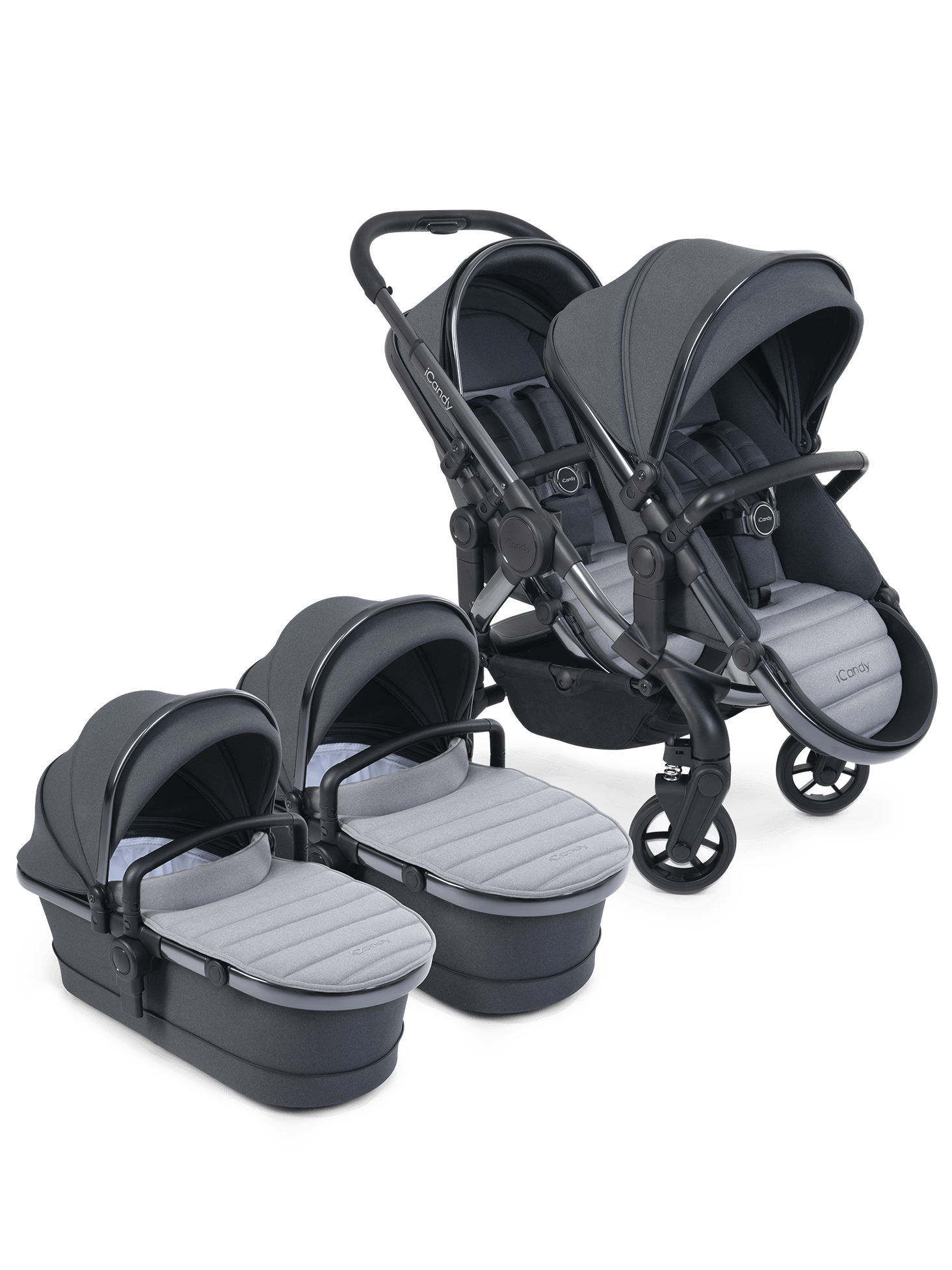 Peach 7 Truffle Pushchair and Carrycot - Twin