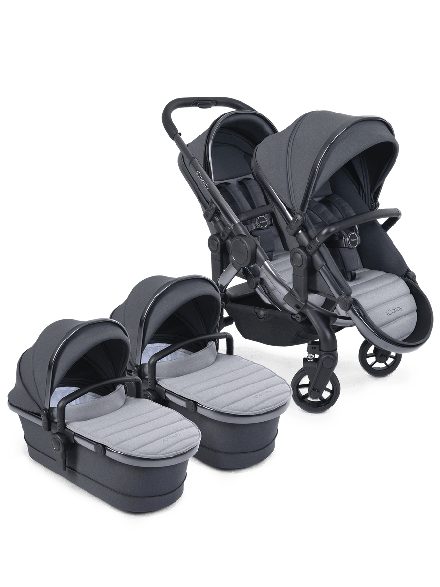 Peach 7 Truffle Pushchair and Carrycot - Twin