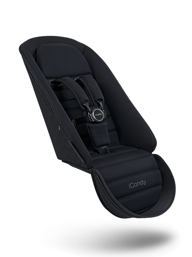 Peach 7 Black Seat Unit Fabric