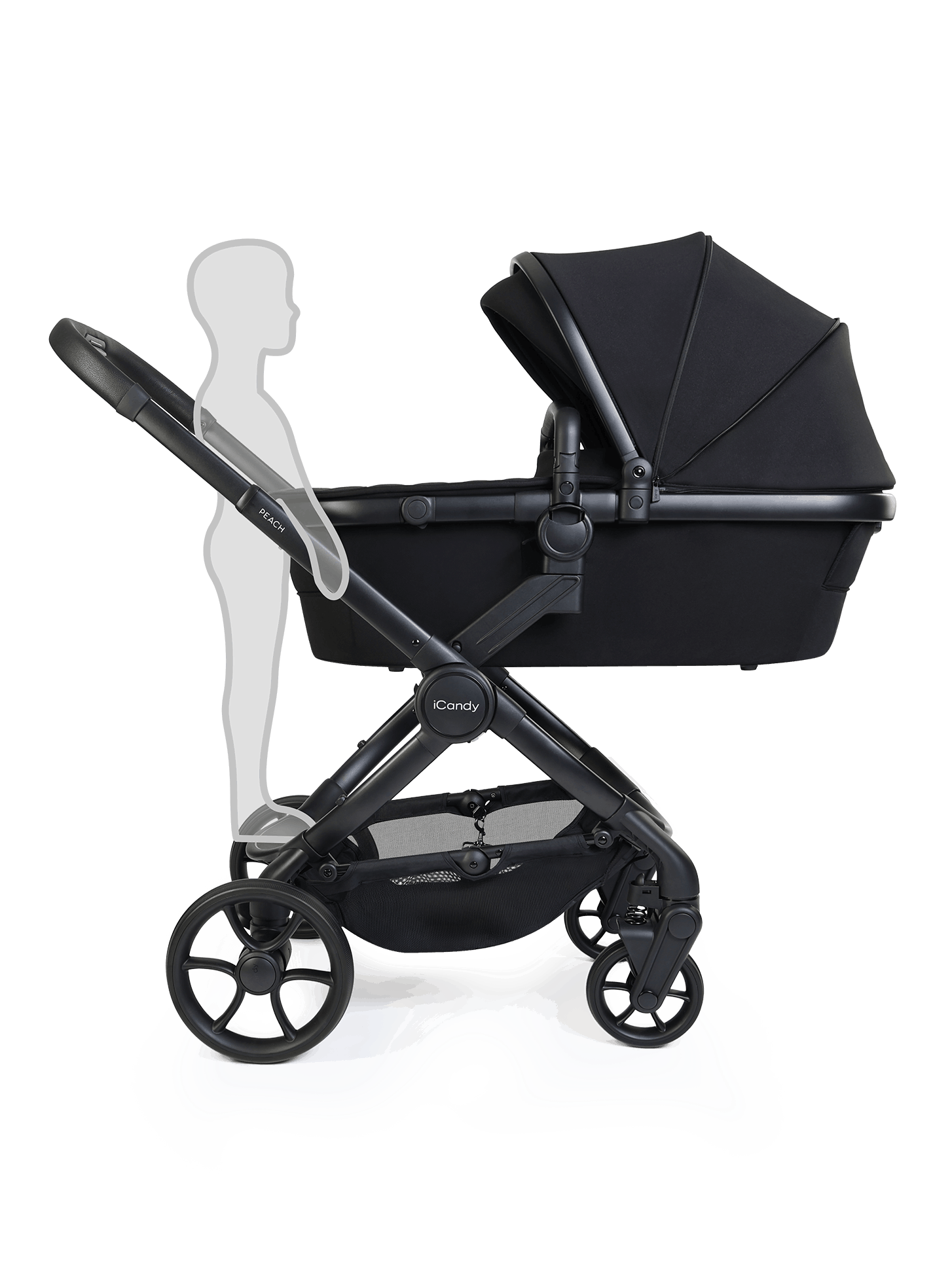 Peach 8 Black Pushchair and Carrycot - Pushchair Bundle