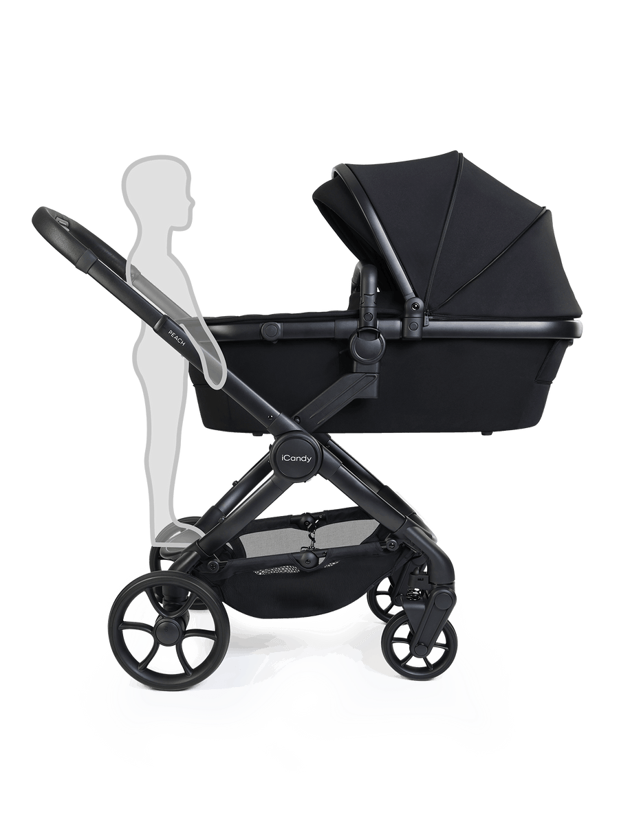 Peach 8 Black Pushchair and Carrycot - Pushchair Bundle