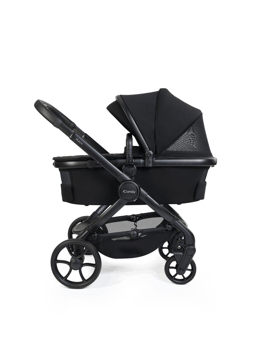 Peach 8 Black Pushchair and Carrycot - Pushchair Bundle