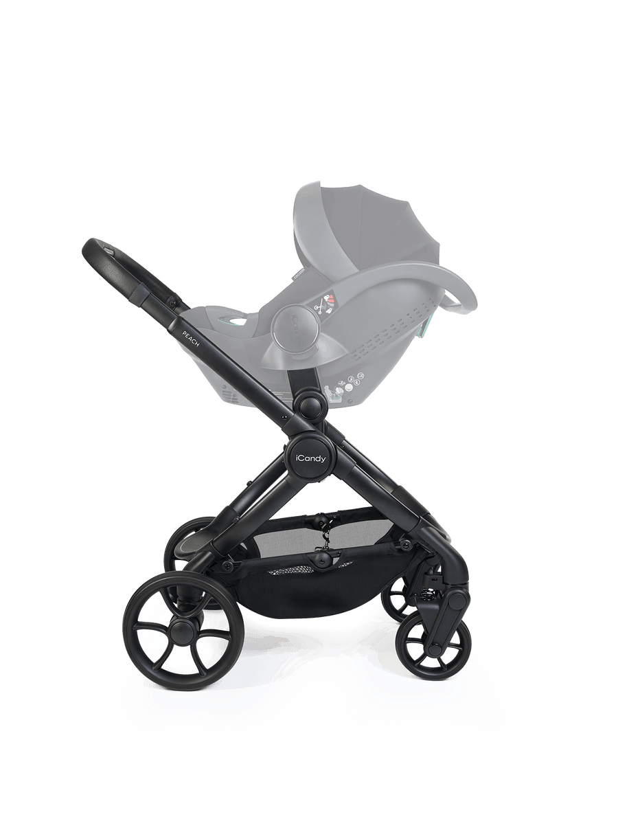 Peach 8 Black Pushchair and Carrycot - Pushchair Bundle