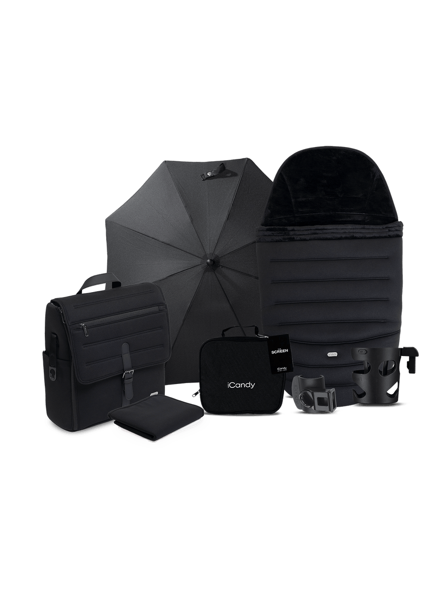 Peach 8 Black Pushchair and Carrycot - Pushchair Bundle