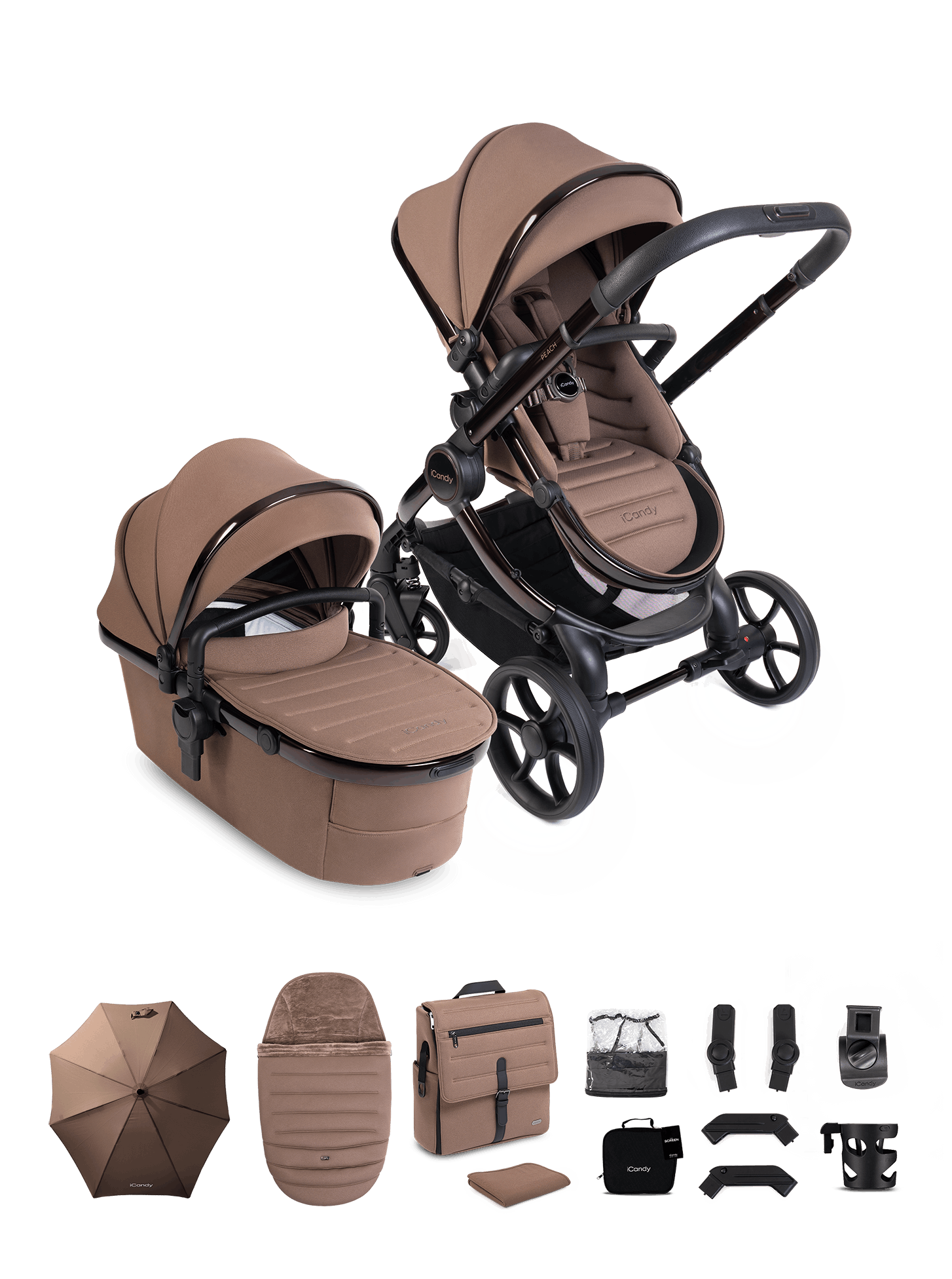 Peach 8 Coco Pushchair and Carrycot - Pushchair Bundle