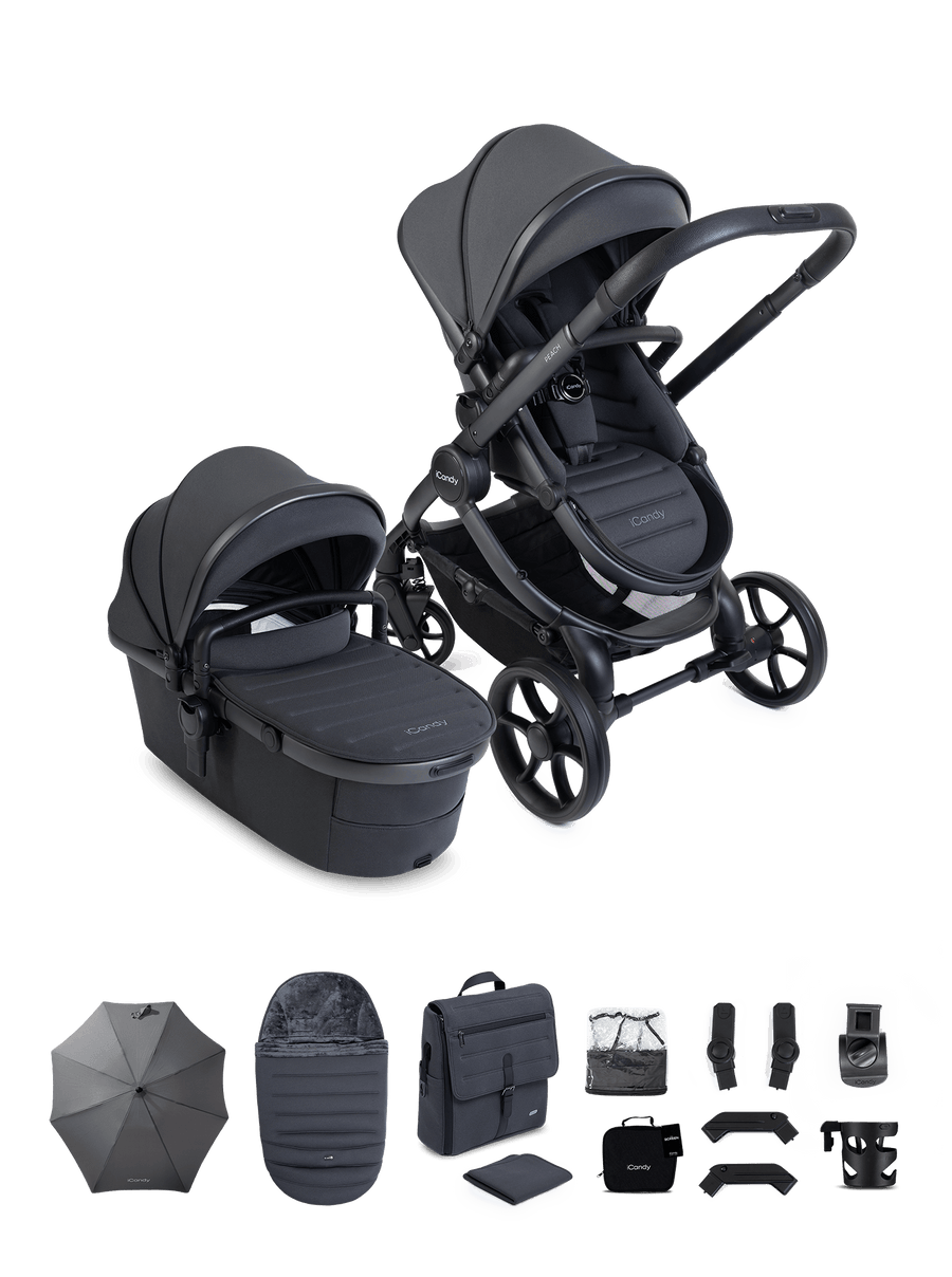 Peach 8 Grey Pushchair and Carrycot - Pushchair Bundle