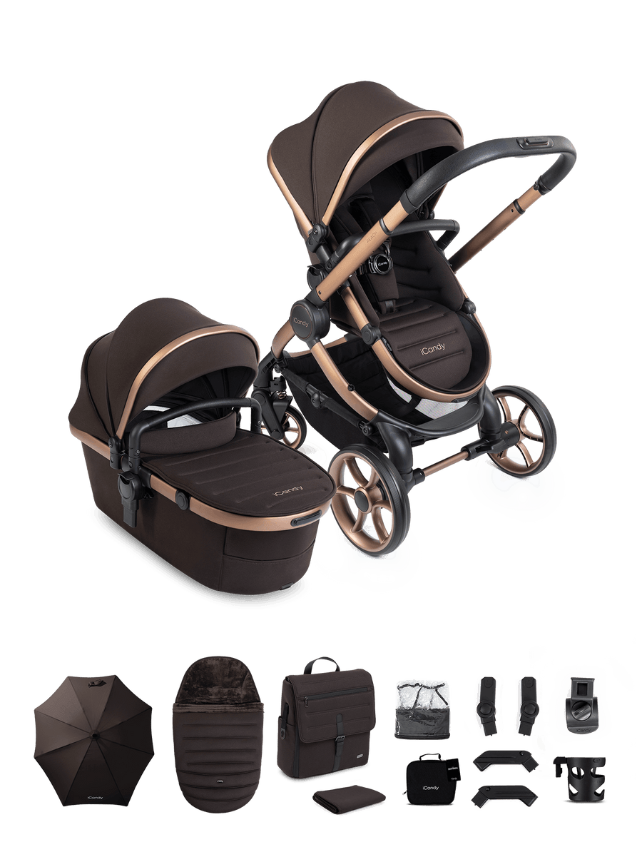 Peach 8 Pecan Pushchair and Carrycot - Pushchair Bundle