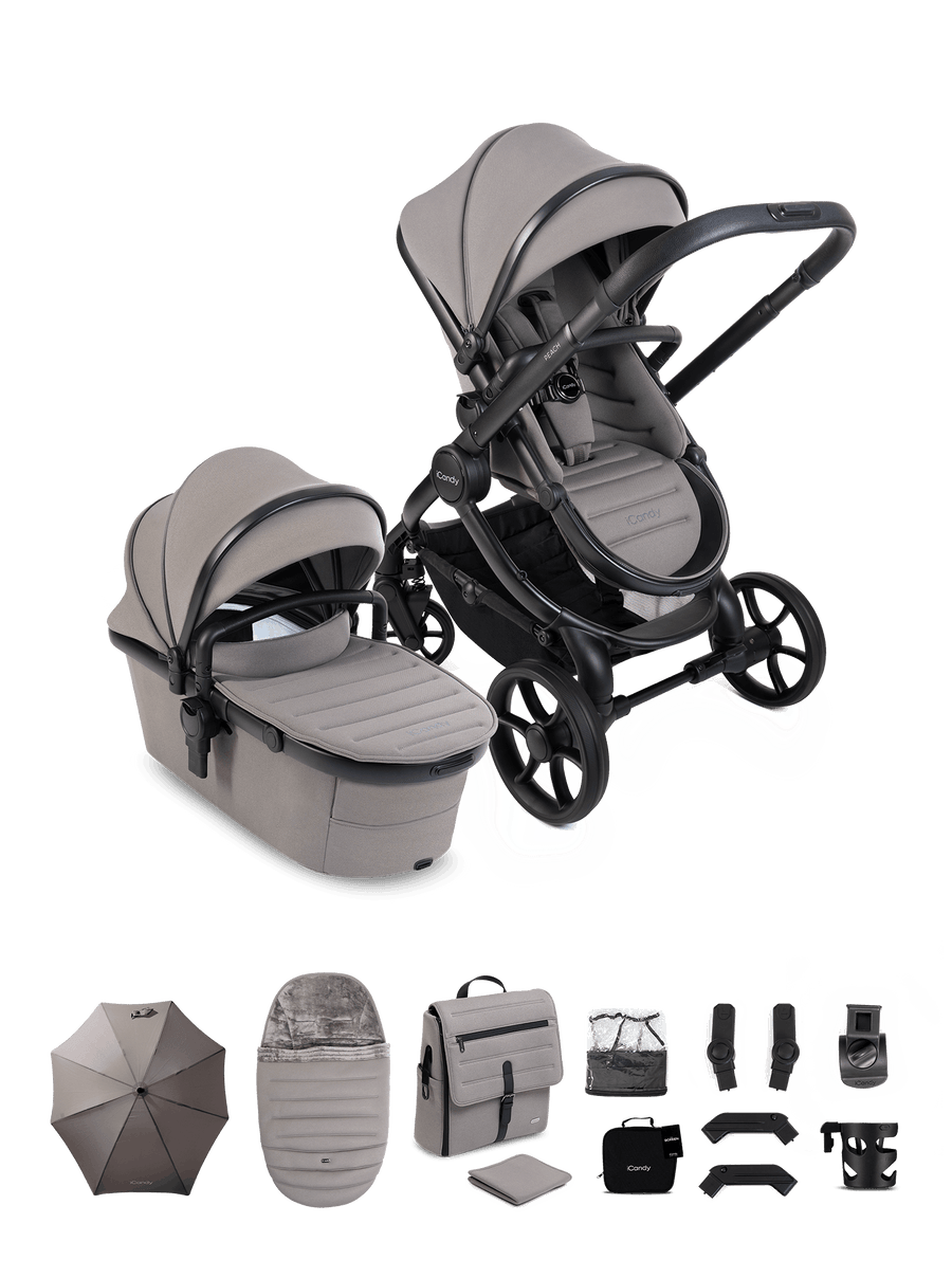 Peach 8 Porcini Pushchair and Carrycot - Pushchair Bundle