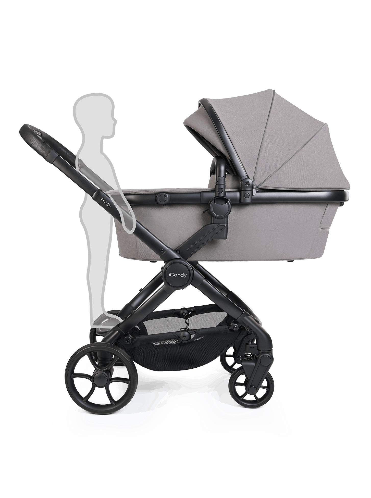 Peach 8 Porcini Pushchair and Carrycot - Pushchair Bundle