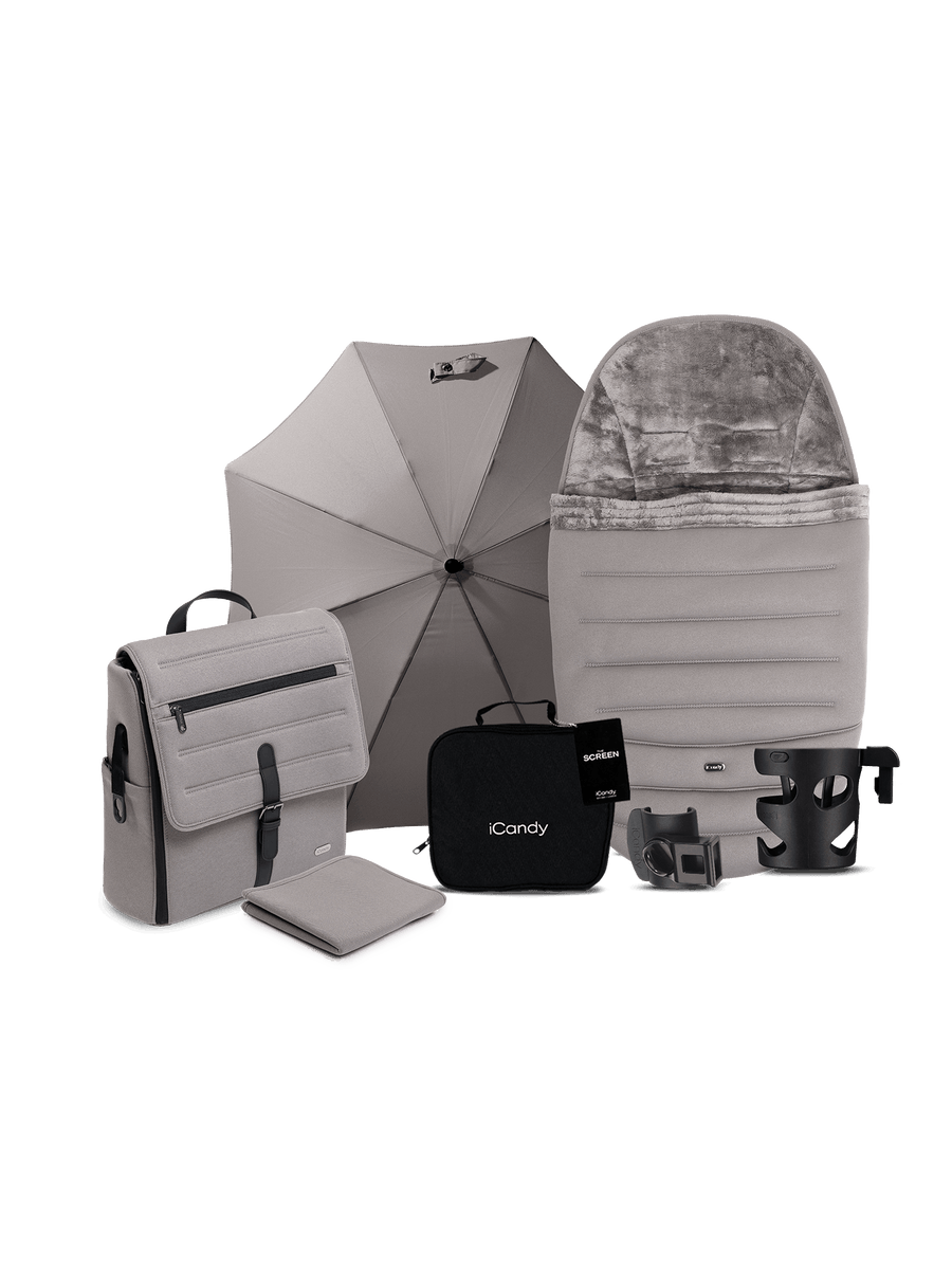 Peach 8 Porcini Pushchair and Carrycot - Pushchair Bundle