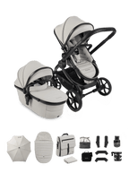 Peach 8 Taupe Pushchair and Carrycot - Pushchair Bundle