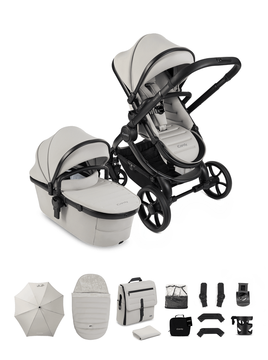 Peach 8 Taupe Pushchair and Carrycot - Pushchair Bundle