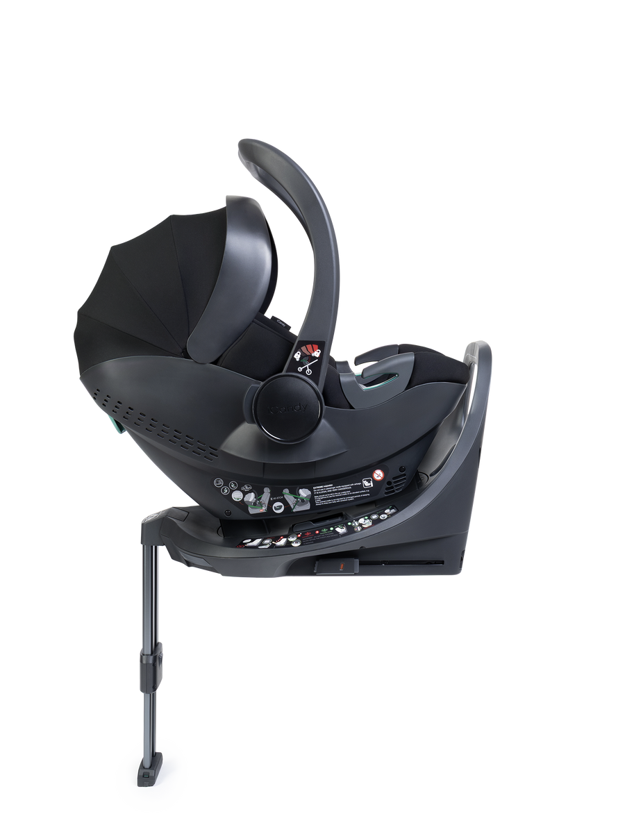 Peach 8 Black Pushchair and Carrycot - 360 Car Seat Pushchair Bundle
