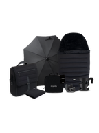 Peach 8 Black Pushchair and Carrycot - 360 Car Seat Pushchair Bundle