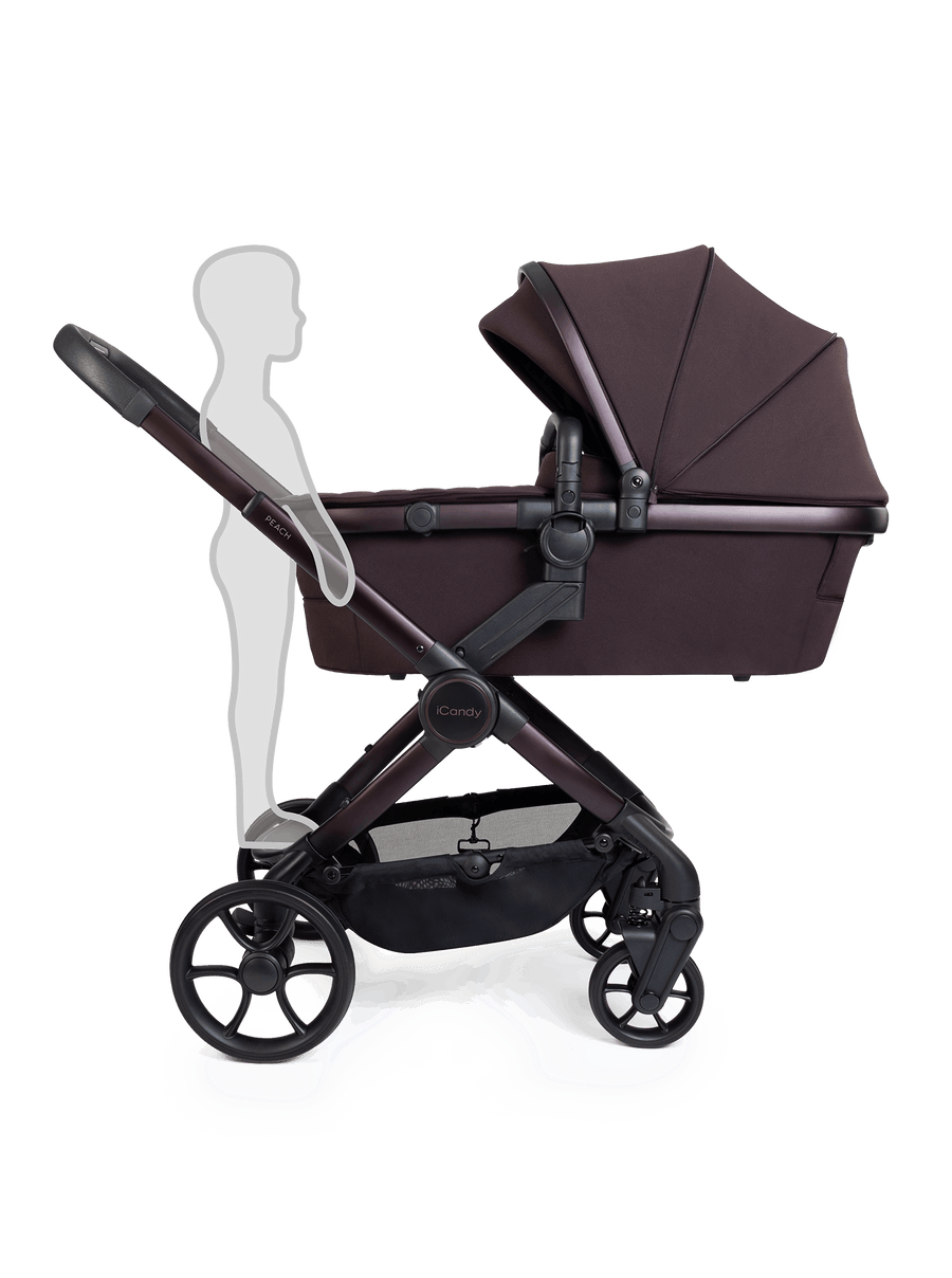 Peach 8 Coffee Bean Pushchair and Carrycot - 360 Car Seat Pushchair Bundle