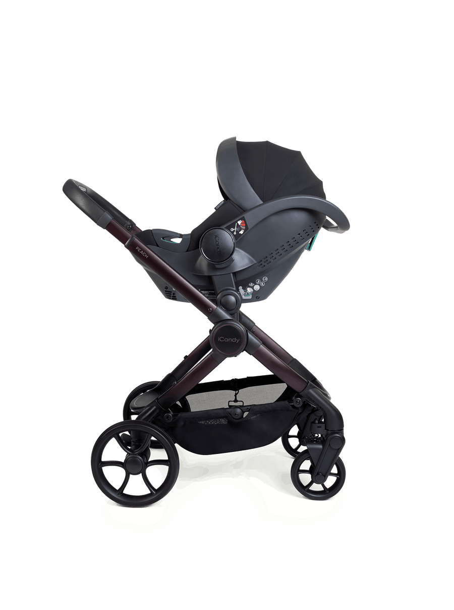 Peach 8 Coffee Bean Pushchair and Carrycot - 360 Car Seat Pushchair Bundle