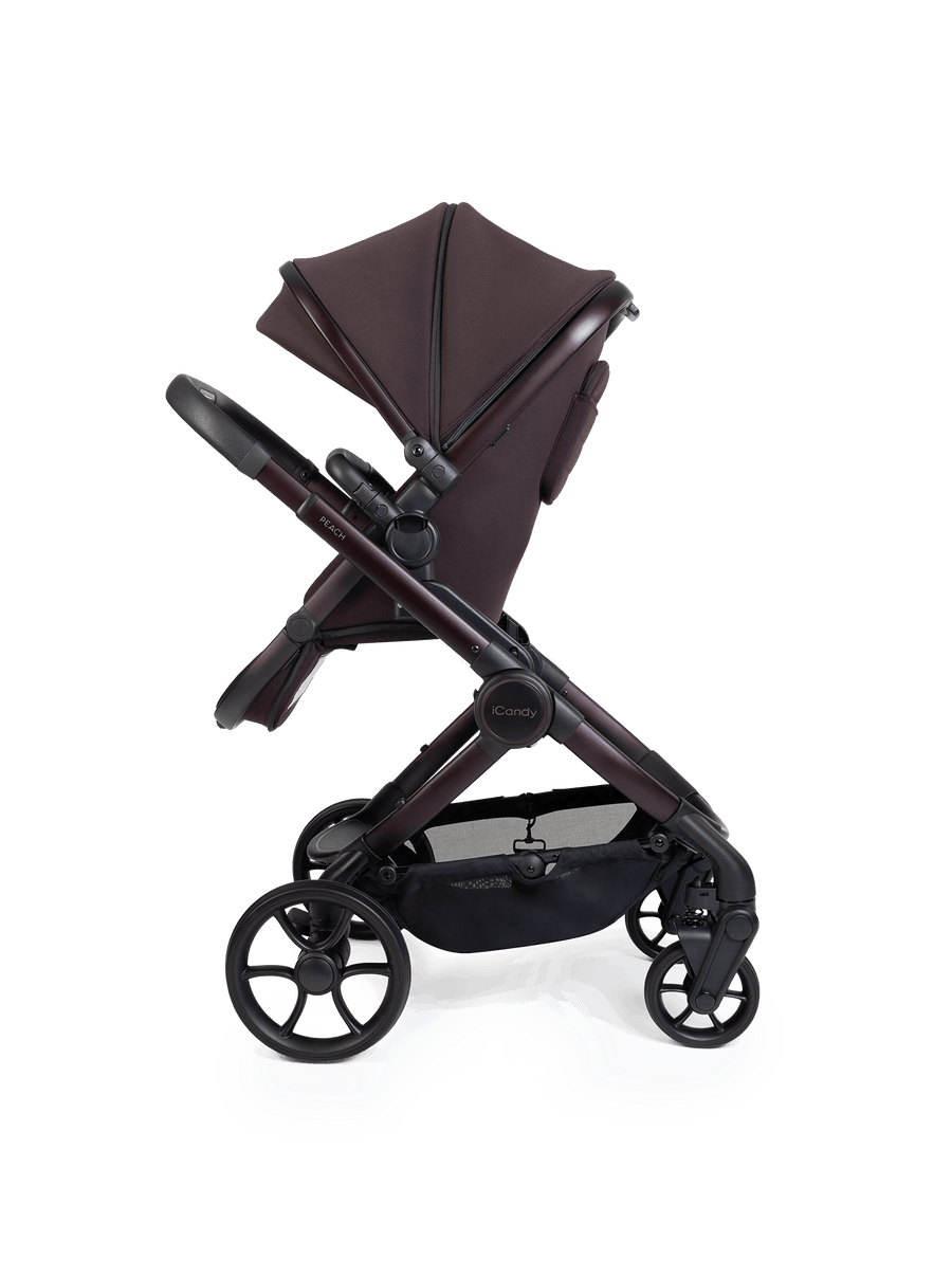 Peach 8 Coffee Bean Pushchair and Carrycot - 360 Car Seat Pushchair Bundle