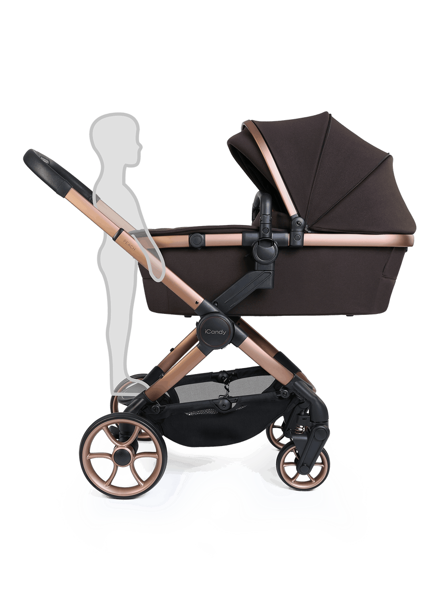 Peach 8 Pecan Pushchair and Carrycot - 360 Car Seat Pushchair Bundle
