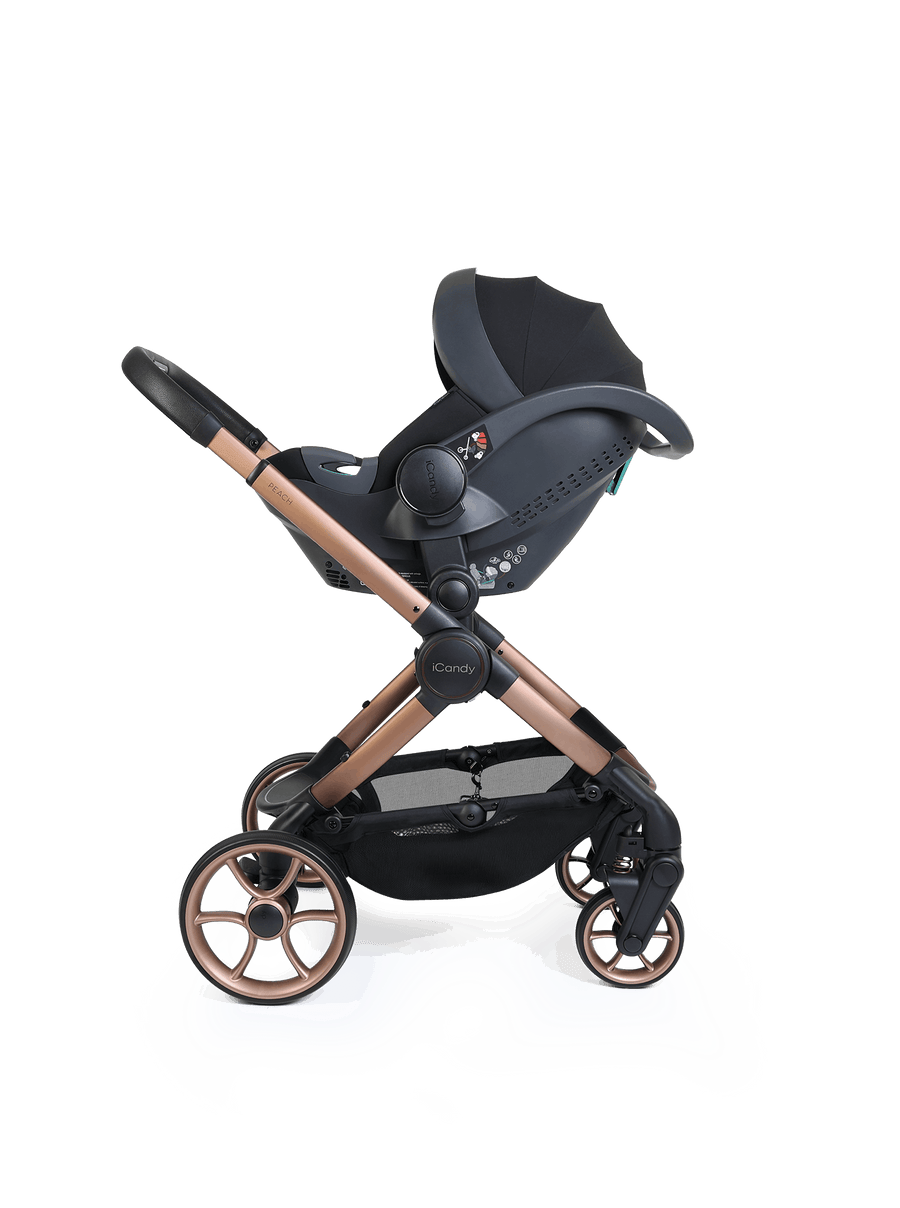Peach 8 Pecan Pushchair and Carrycot - 360 Car Seat Pushchair Bundle