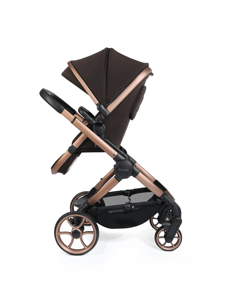 Peach 8 Pecan Pushchair and Carrycot - 360 Car Seat Pushchair Bundle