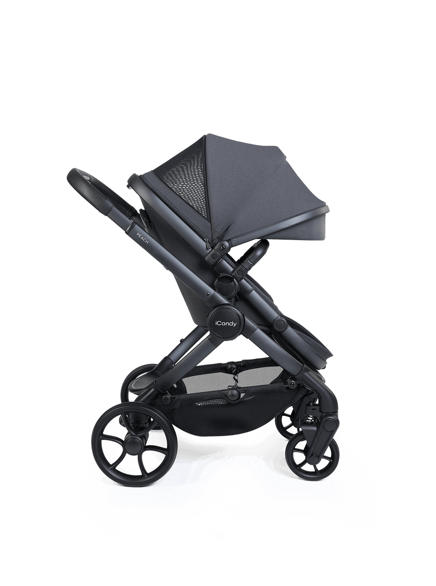 Peach 8 Grey Pushchair and Carrycot - 360 Car Seat Pushchair Bundle