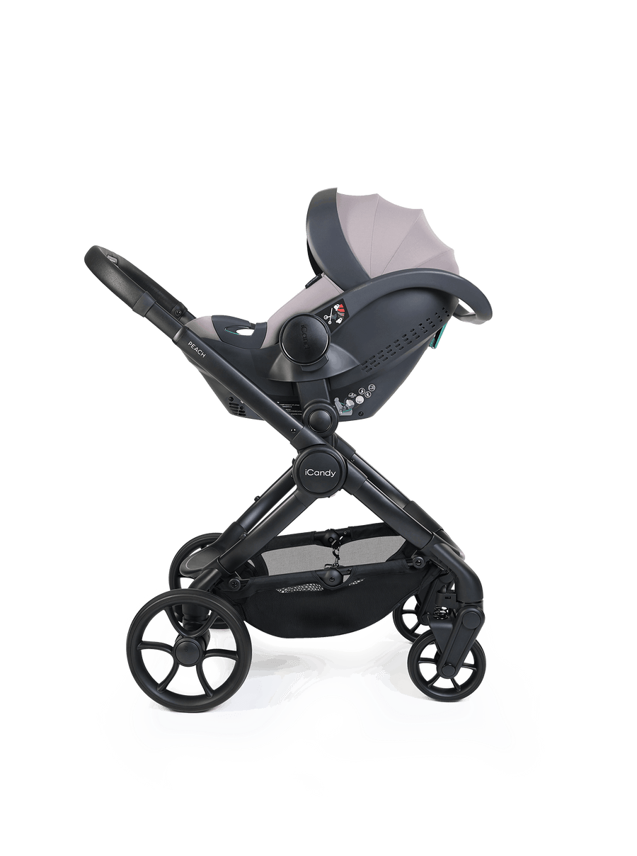 Peach 8 Porcini Pushchair and Carrycot - 360 Car Seat Pushchair Bundle