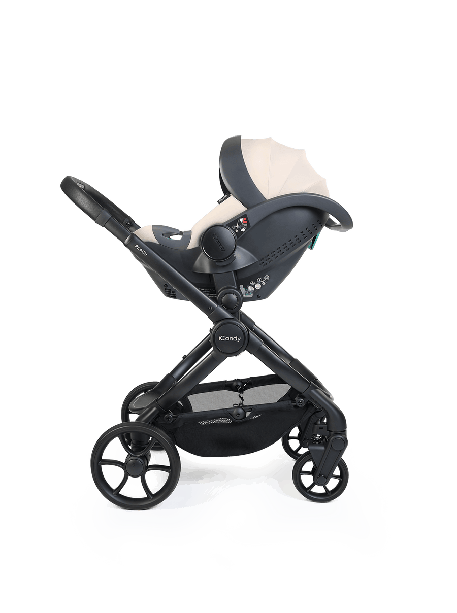 Peach 8 Taupe Pushchair and Carrycot - 360 Car Seat Pushchair Bundle