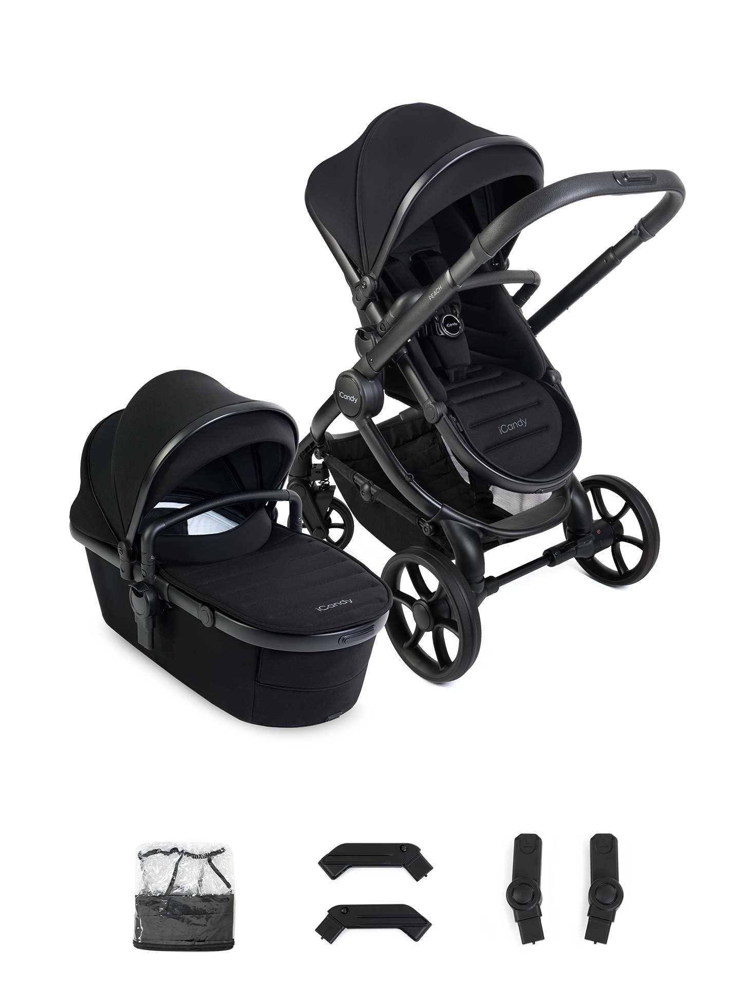 Peach 8 Black Pushchair and Carrycot