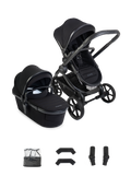 Peach 8 Black Pushchair and Carrycot