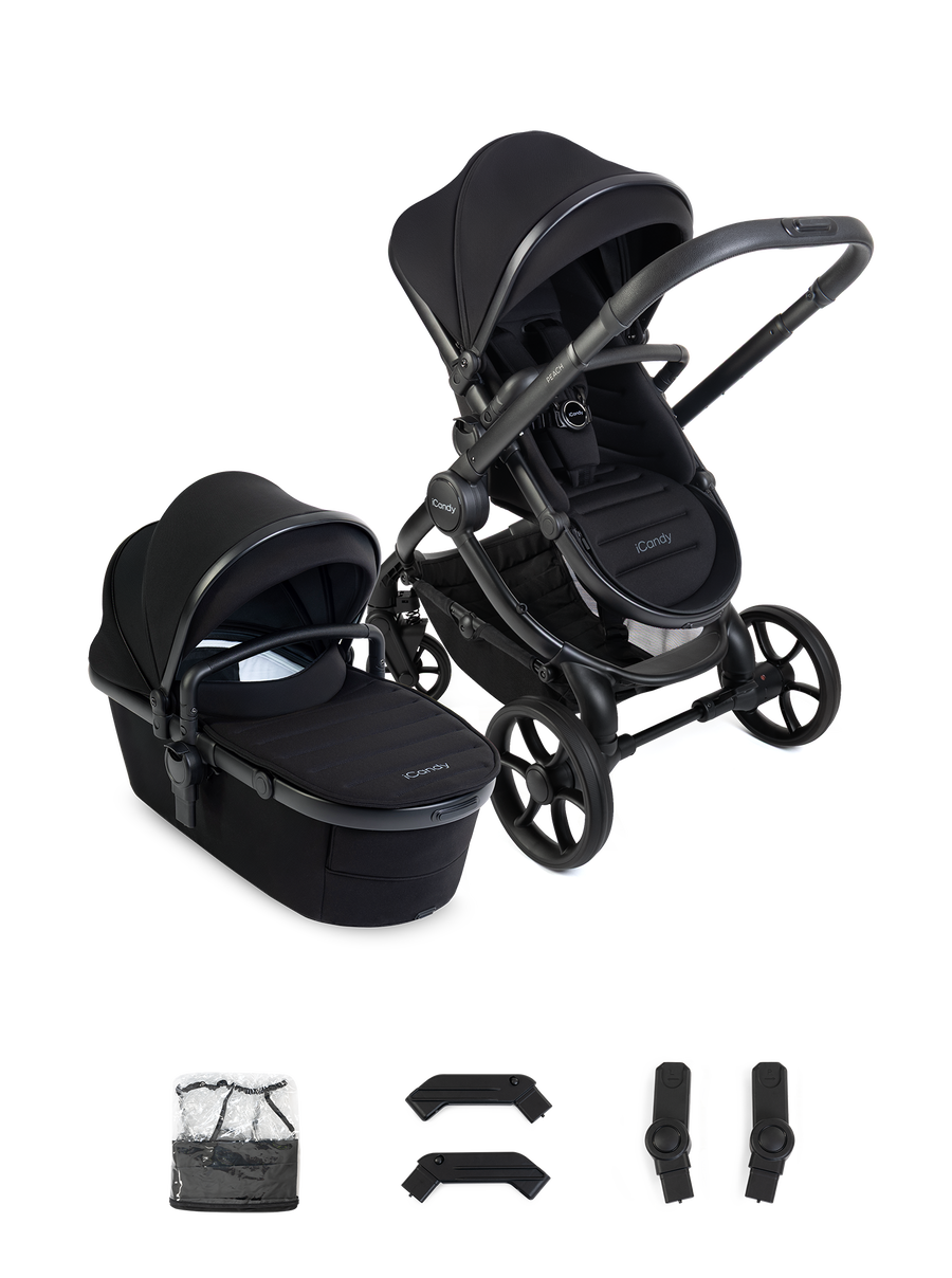 Peach 8 Black Pushchair and Carrycot