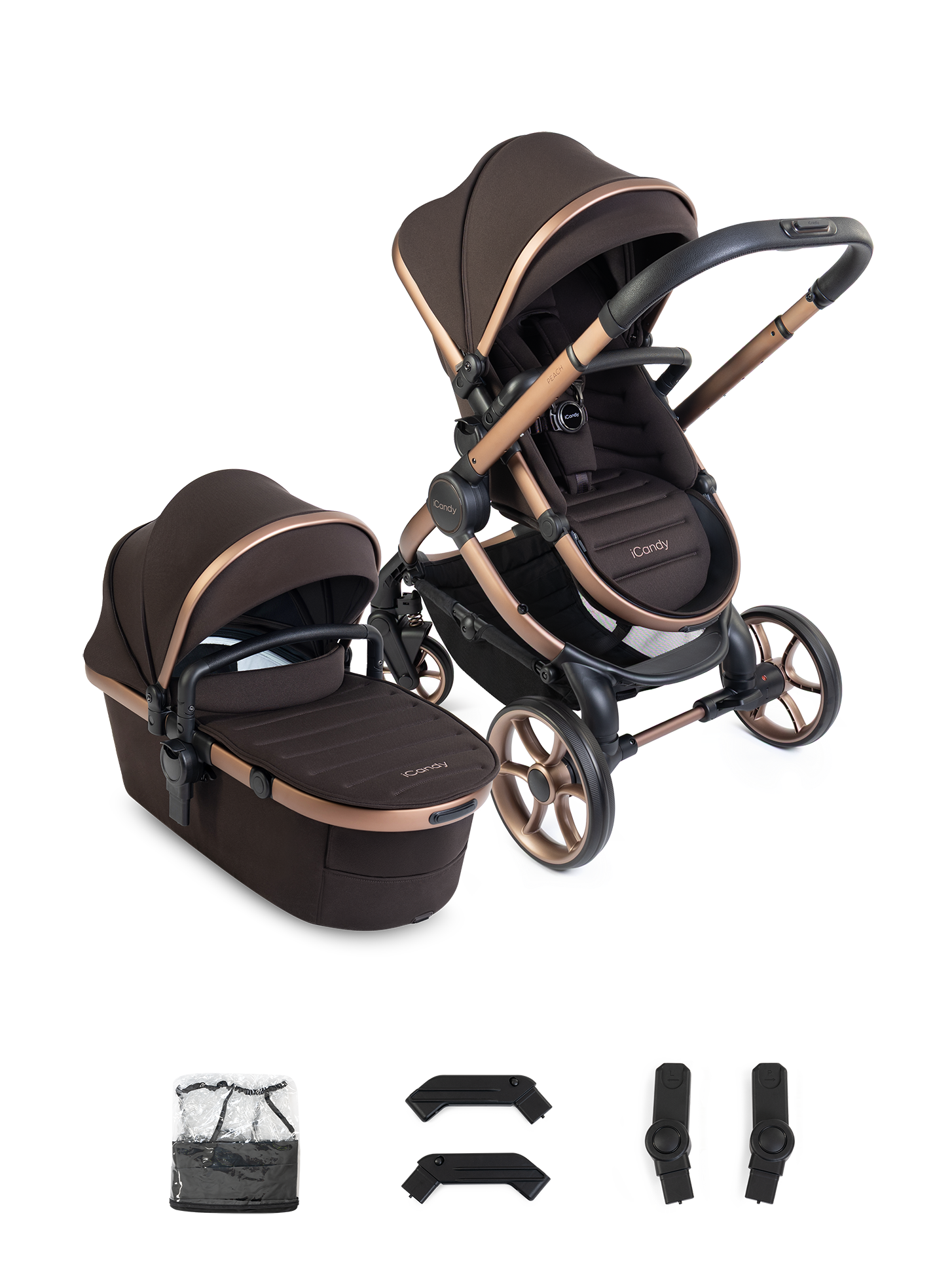 Peach 8 Pecan Pushchair and Carrycot