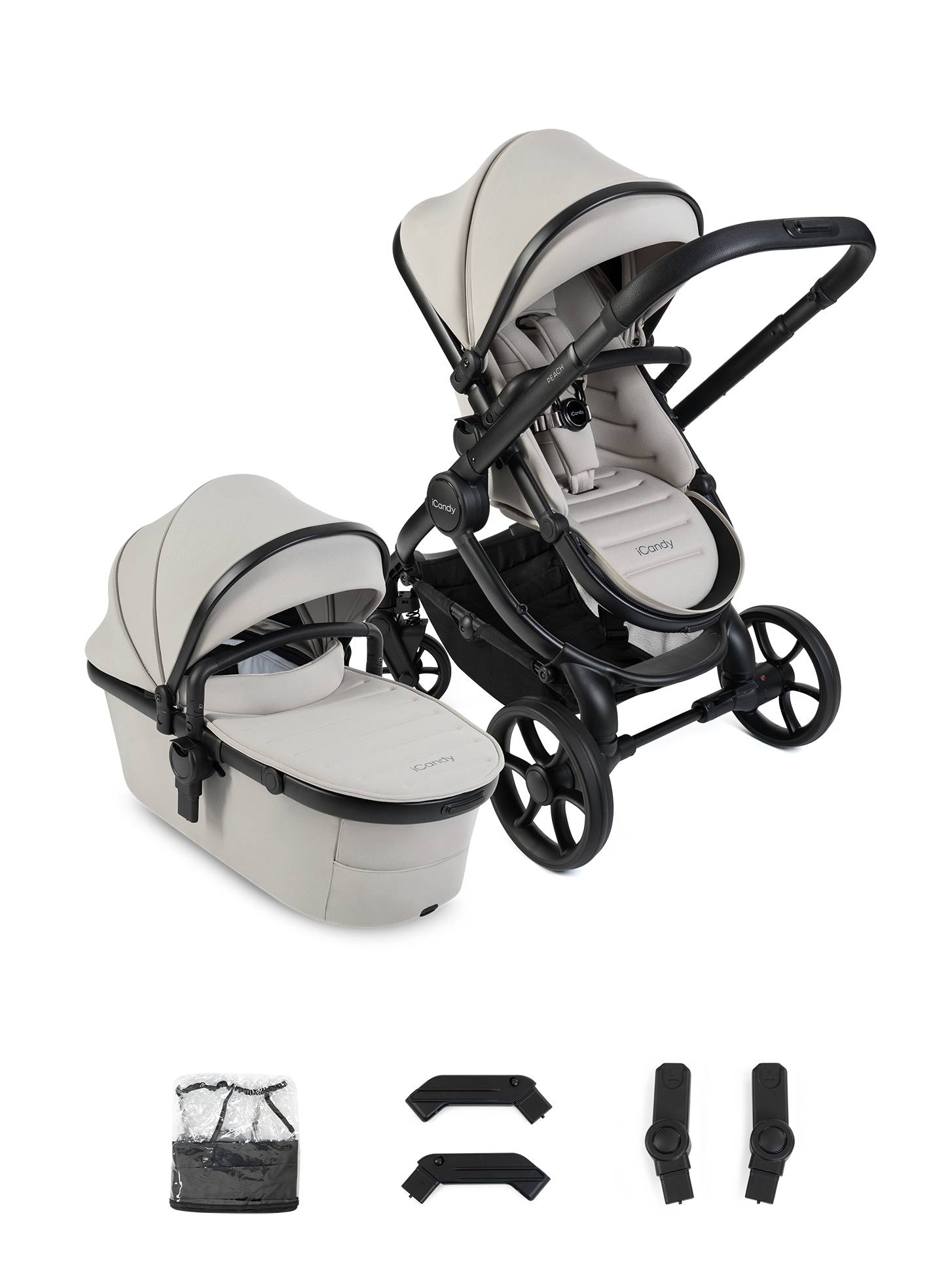 Peach 8 Taupe Pushchair and Carrycot