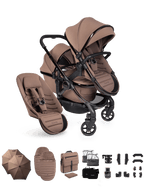 Peach 8 Coco Pushchair and Carrycot - Double Pushchair Bundle