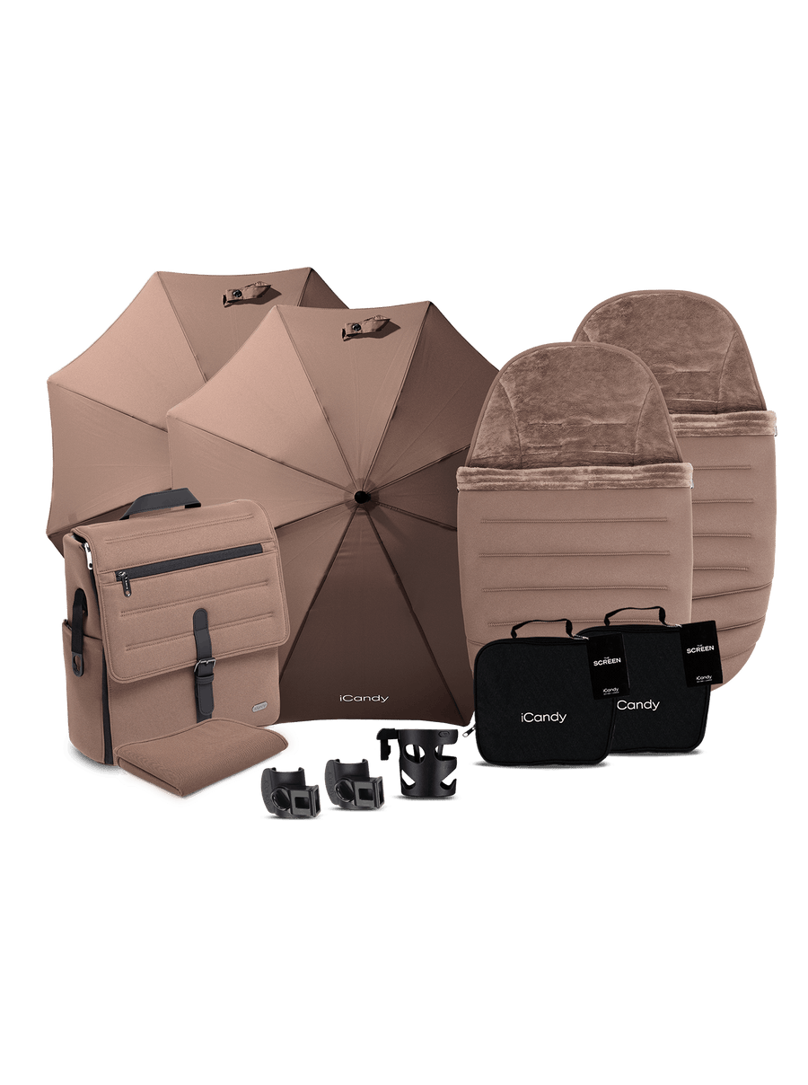 Peach 8 Coco Pushchair and Carrycot - Double Pushchair Bundle