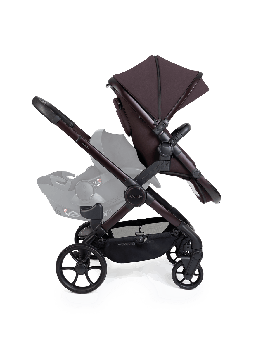 Peach 8 Coffee Bean Pushchair and Carrycot - Double Pushchair Bundle