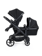 Peach 8 Black Pushchair and Carrycot - Double 360 Car Seat Combo