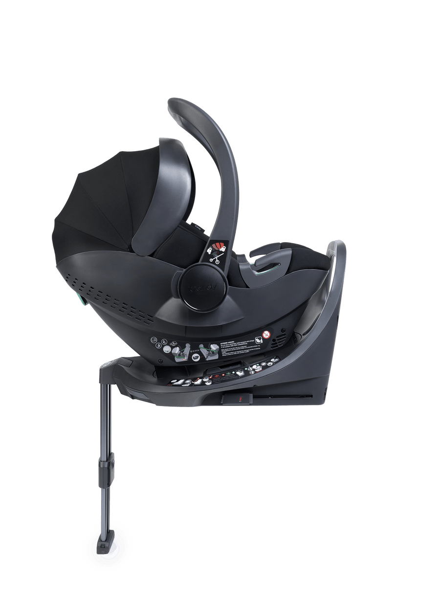 Peach 8 Black Pushchair and Carrycot - Double 360 Car Seat Combo