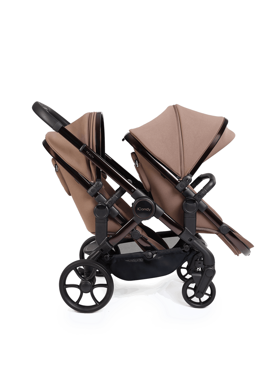 Peach 8 Coco Pushchair and Carrycot - Double 360 Car Seat Combo