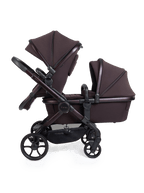 Peach 8 Coffee Bean Pushchair and Carrycot - Double 360 Car Seat Combo