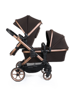 Peach 8 Pecan Pushchair and Carrycot - Double 360 Car Seat Combo